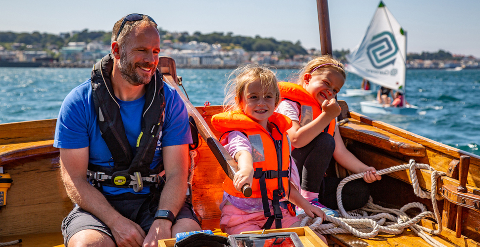 Conrad and kids on The Bounty