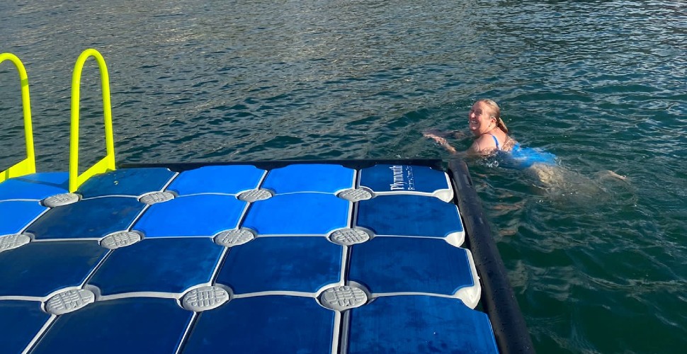 New swim pontoons - credit Jen from Plymouth Swim Collective