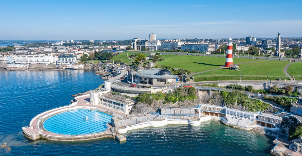 Plymouth Hoe aerial - Tinside Quality Hotel site 970 x 500