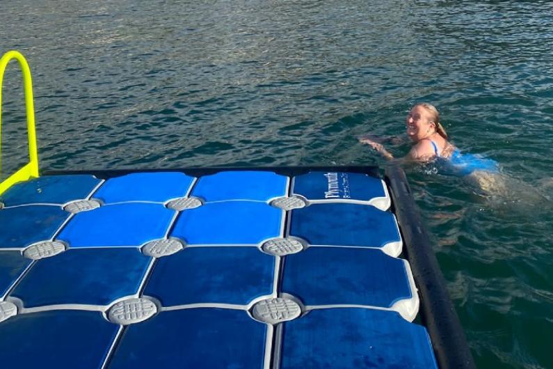 New swim pontoons - credit Jen from Plymouth Swim Collective